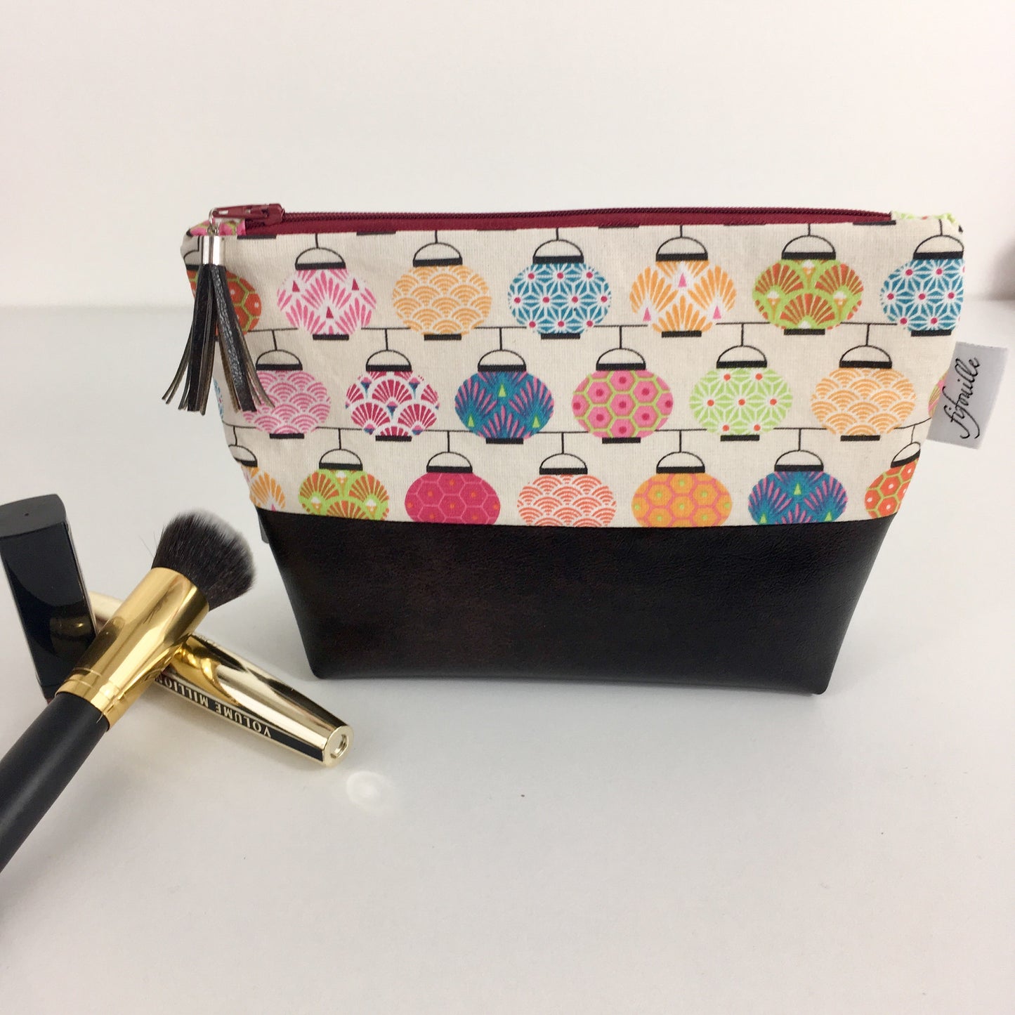 trousse coton et simili cuir