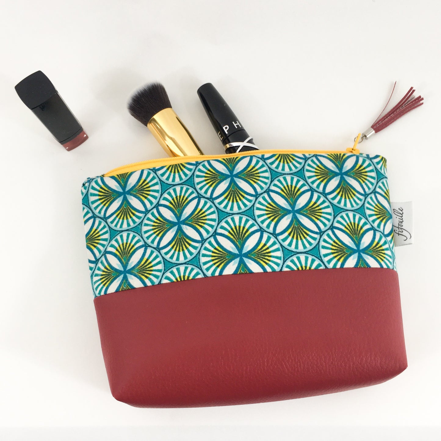 trousse coton et simili cuir