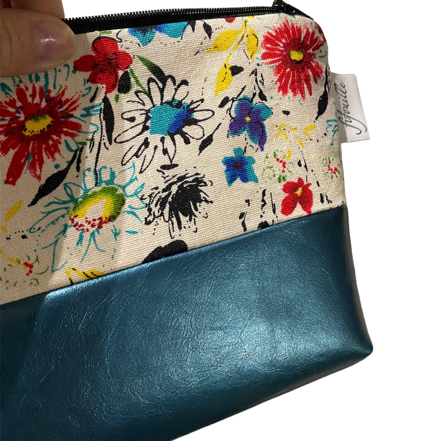 Trousse coton et simili cuir